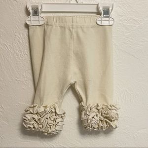 Cropped Off White Ruffled Leggings size 12M